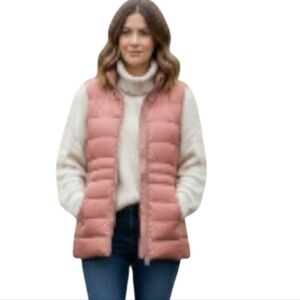 Nuage Casual Glam Lightweight Quilted Dusty Rose Puffer Vest  Size M